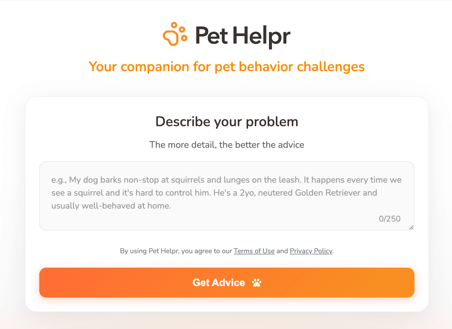 Smart Pet Behavior Companion hero image